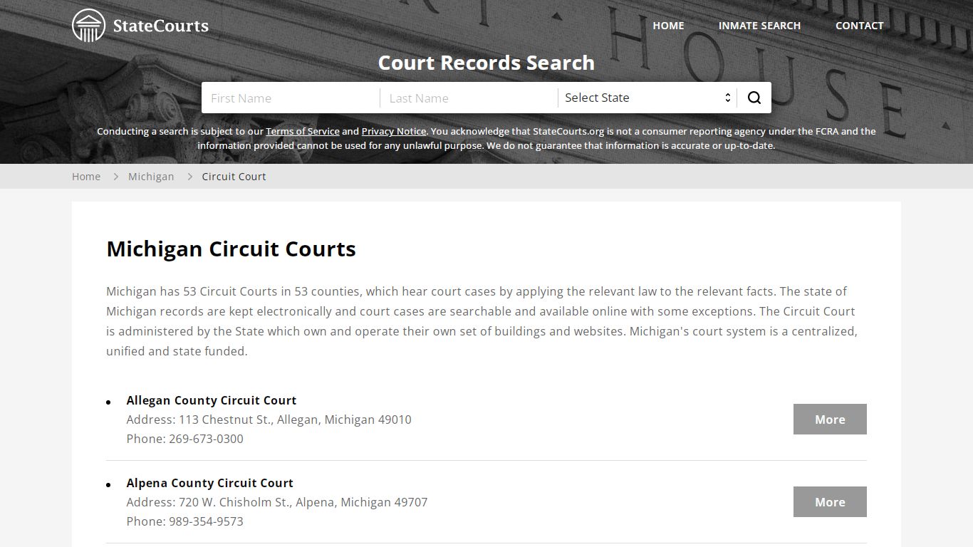 Michigan Circuit Courts - StateCourts